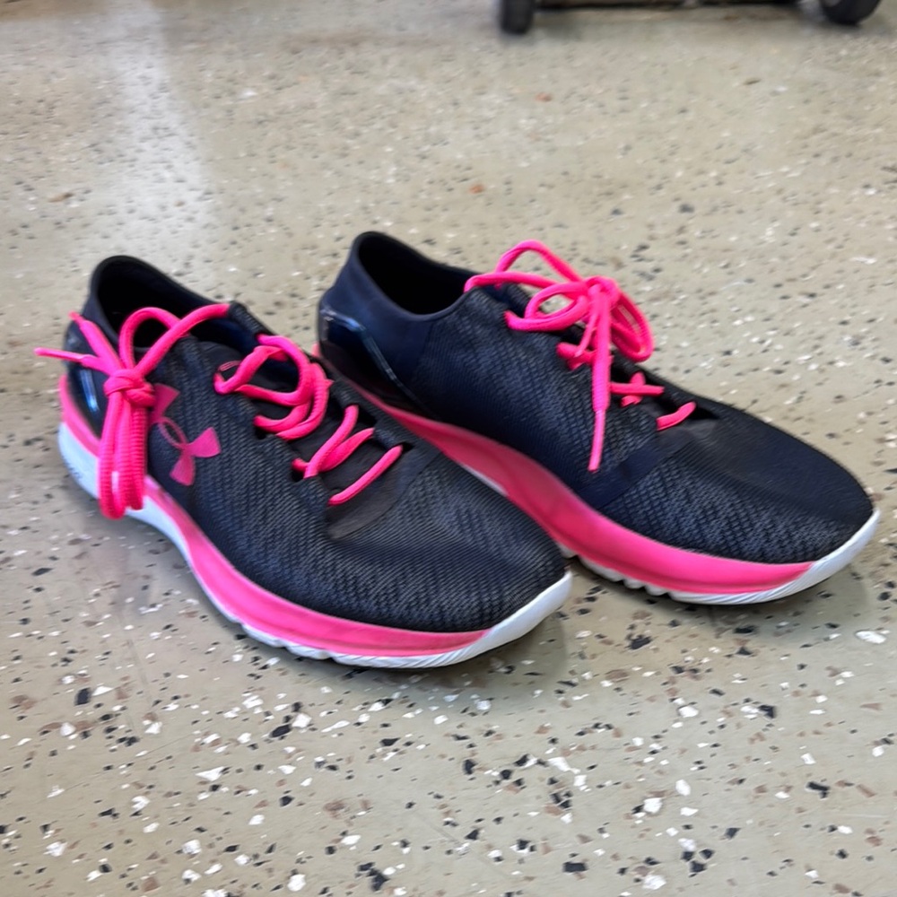 Under Armour Women's Black and Pink Running Shoes